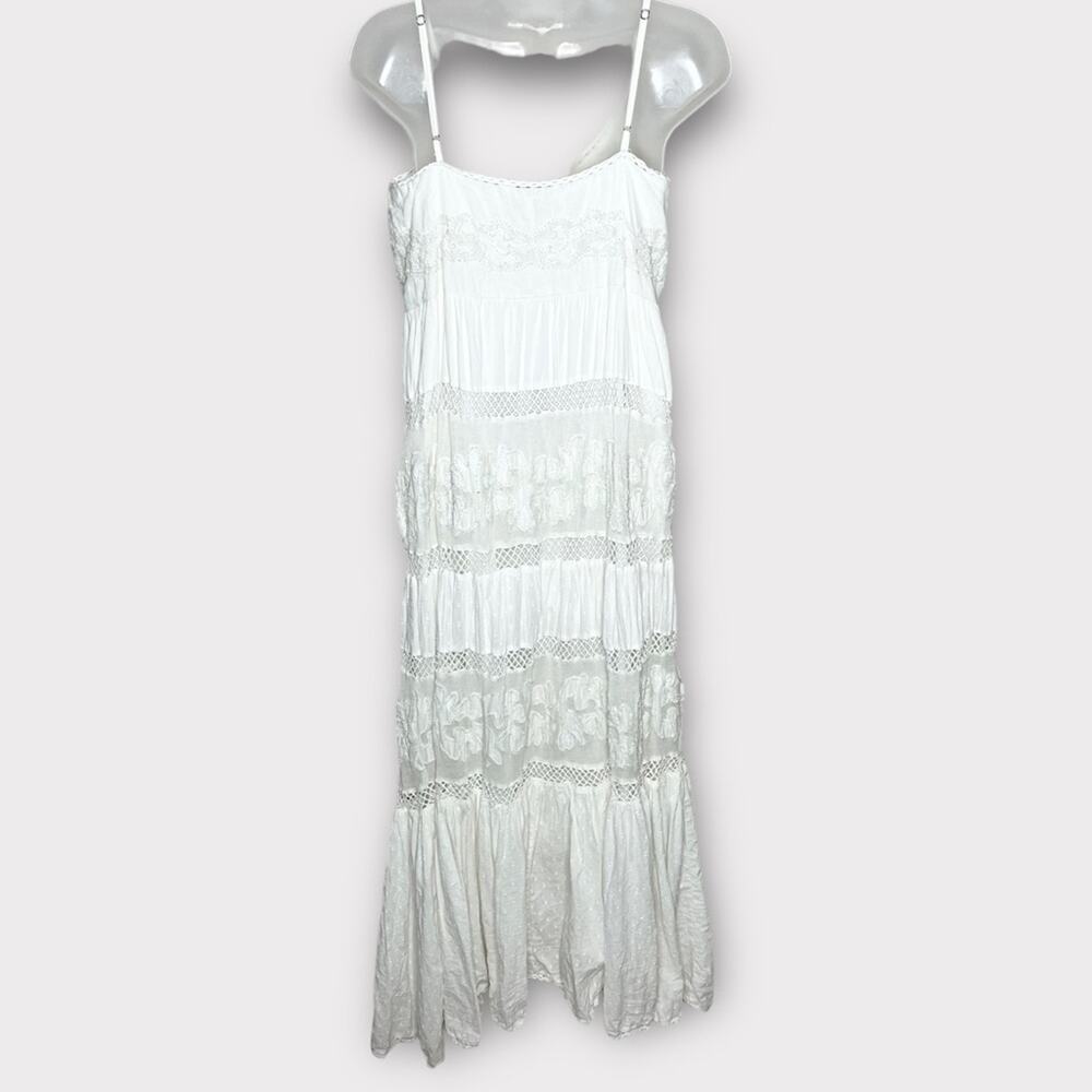 ANTHROPOLOGIE / LOVE THE LABEL The Aurora Beaded Maxi Dress Cream Sz Small - Picture 4 of 10